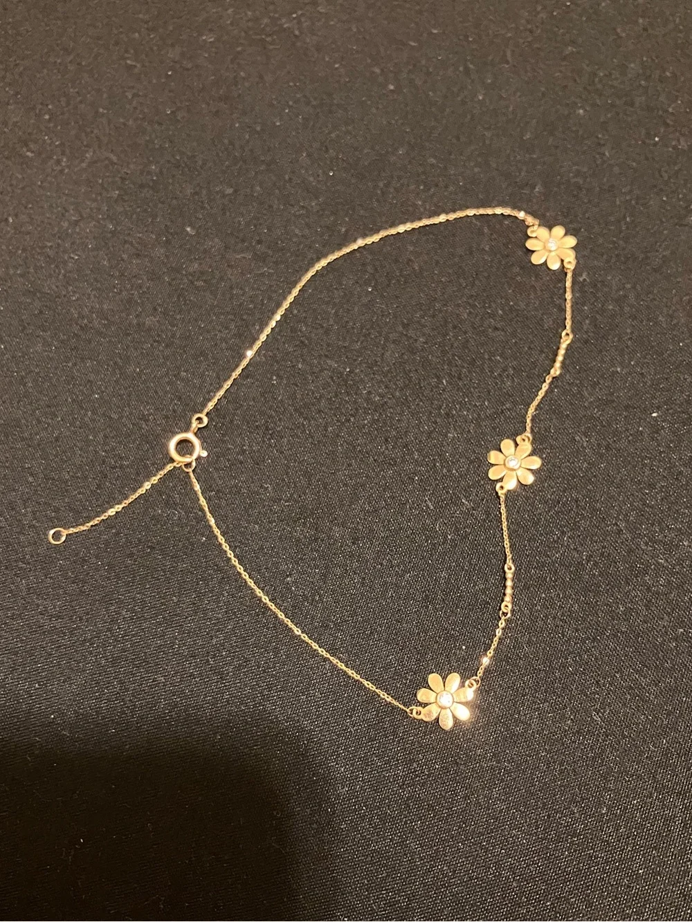 10K Gold Flower Anklet